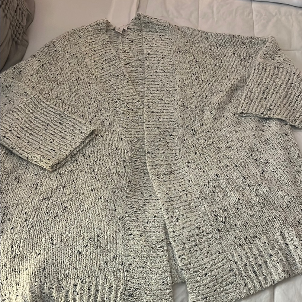 Women's Cream Sweater with black flecks.